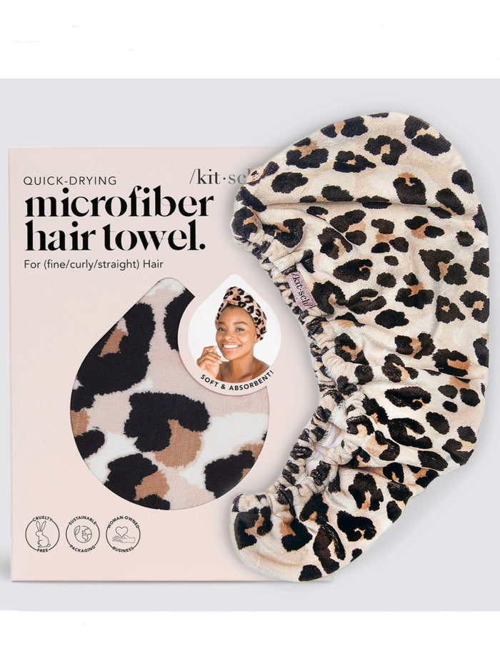 Quick Dry Hair Towel, Leopard