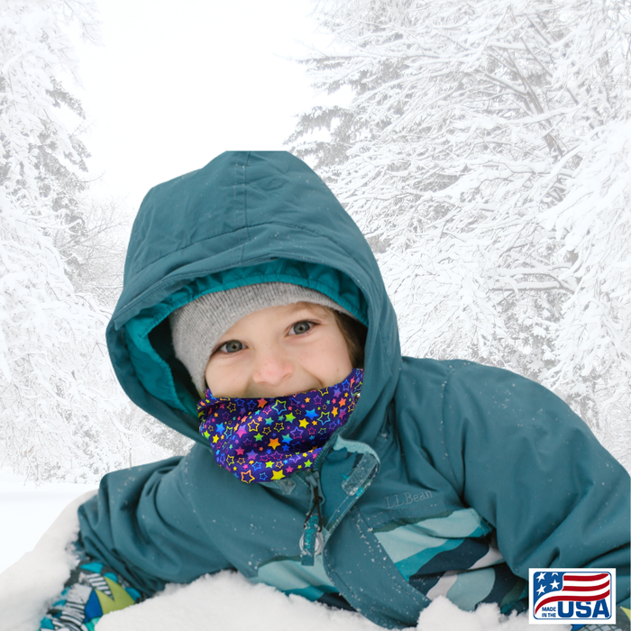 Look good and protect your neck and face from the cold and wind with a Neck Gaiter made in the USA by AdventureUs in Washburn Wisconsin. Made with high quality, pill-resistant Polartec® 200 Series fleece to keep adults and children warm and dry during cold weather and winter adventures. Neck warmers are a must-have addition to your cold weather layers.