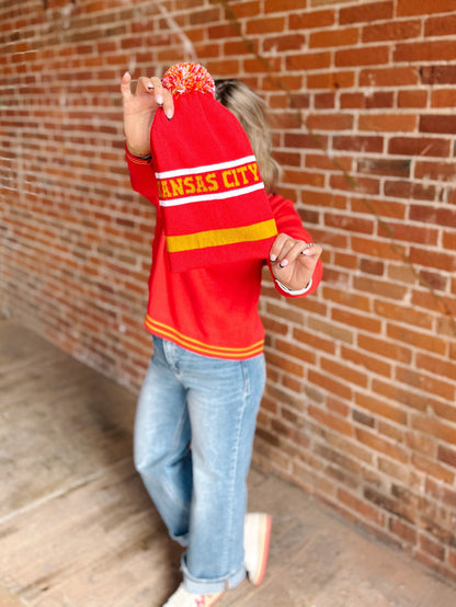 Red Zone Kansas City Pom Beanie