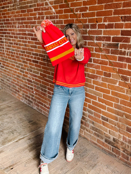 Red Zone Kansas City Pom Beanie