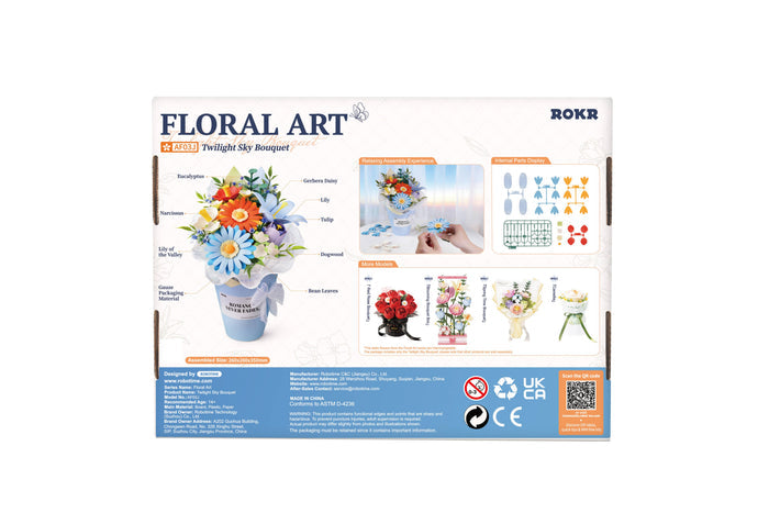 Robotime - Twilight Sky Bouquet DIY 3D Flower Puzzle