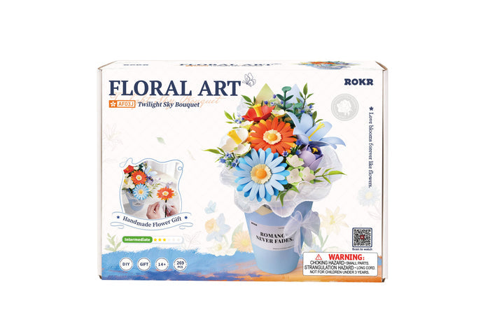 Robotime - Twilight Sky Bouquet DIY 3D Flower Puzzle