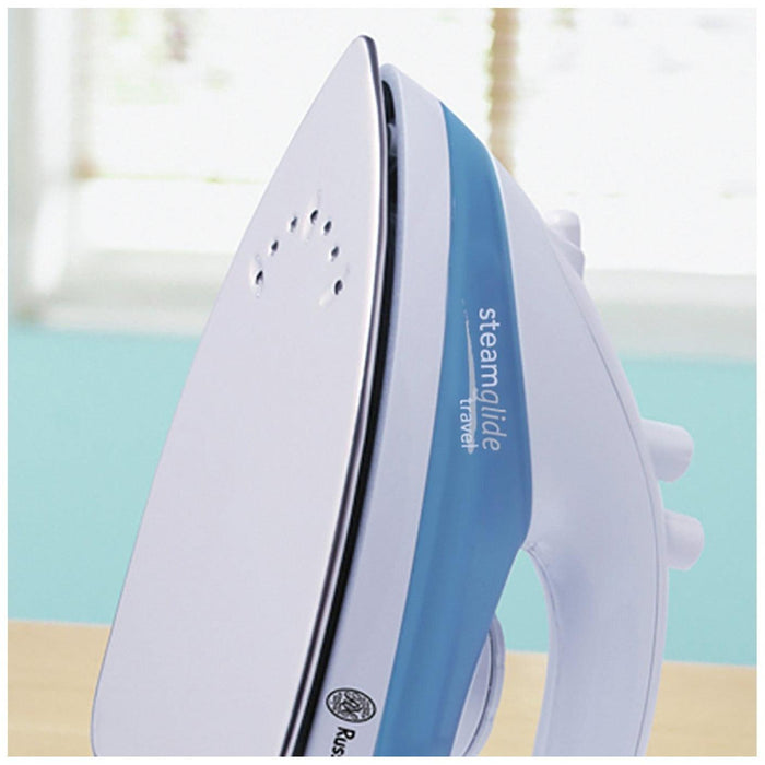 Russell Hobbs 760W Steam Glide Travel Iron - White & Blue | 22470 from DID Electrical - guaranteed Irish, guaranteed quality service. (6890781180092)
