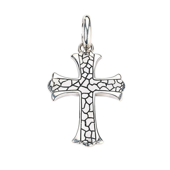 Samuel B Sterling Silver Pebble Design Cross Pendant