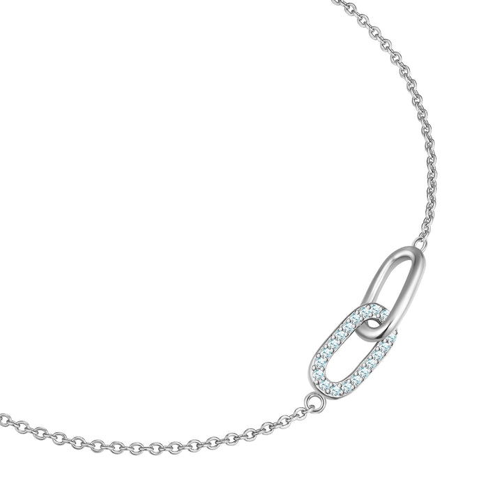 Silber Armband verschlungen mit Zirkonia