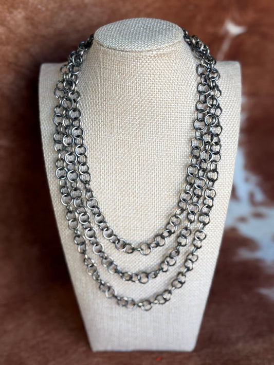 Silver Spur Link Chain Necklace16
