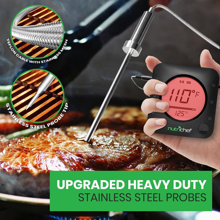 Smart Bluetooth Bbq Grill Thermometer - Digital Display, Wireless Remote Alert Ios Android Phone