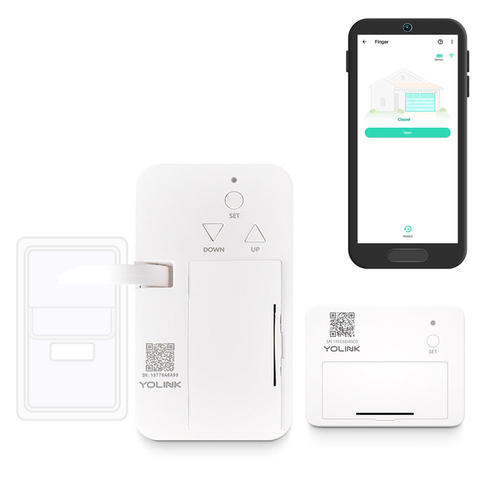 Smart Garage Door Kit 2: Finger Controller, Garage Door Sensor (YoLink Hub Required)