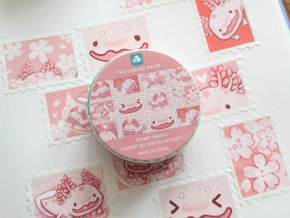 Stamp Washi Tape - Cherry Blossom Axolotl