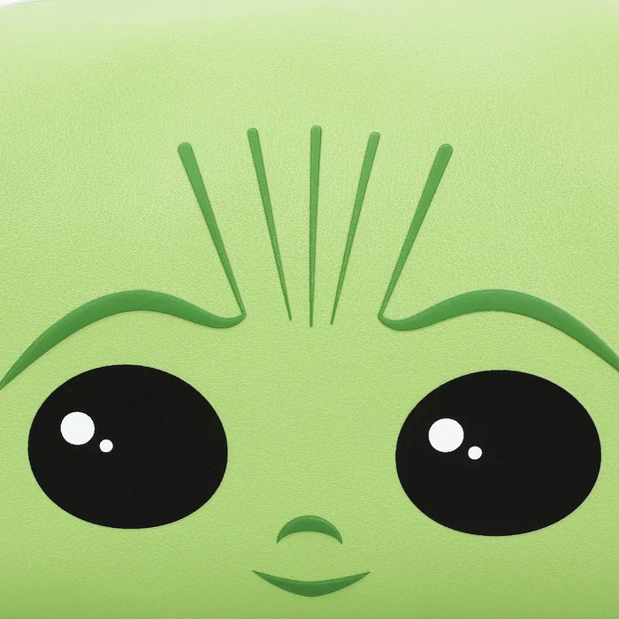 Star Wars The Mandalorian - Grogu With Applique Ears On Green Pu Cosmetic Bag