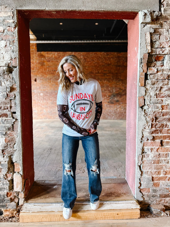 Sundays In Kansas City Graphic Tee, Ash Grey
