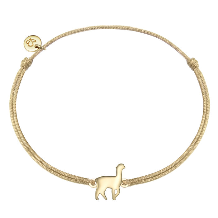 Textil-Armband beige ALPAKA gold