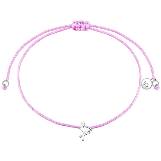 Textil-Armband FLAMINGO pink/silber