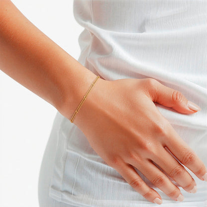 Textil Armband schwarz Panzerkette gold