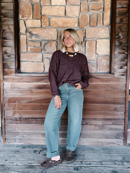 The Bold Pine Barrel Leg Cuffed Jeans