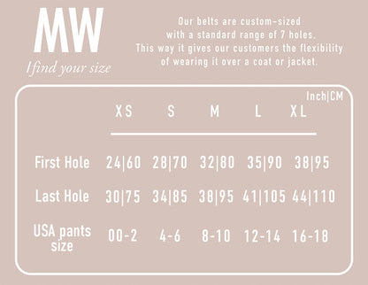 Genuine Leather Belt Size Chart