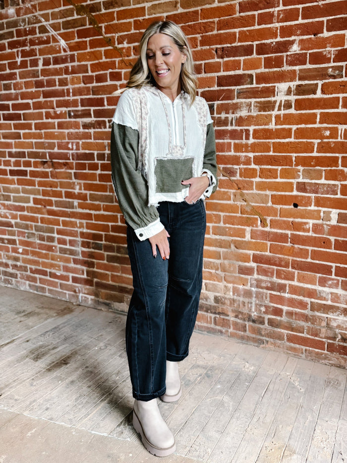 The Olivewood Patchwork Hoodie, Natural
