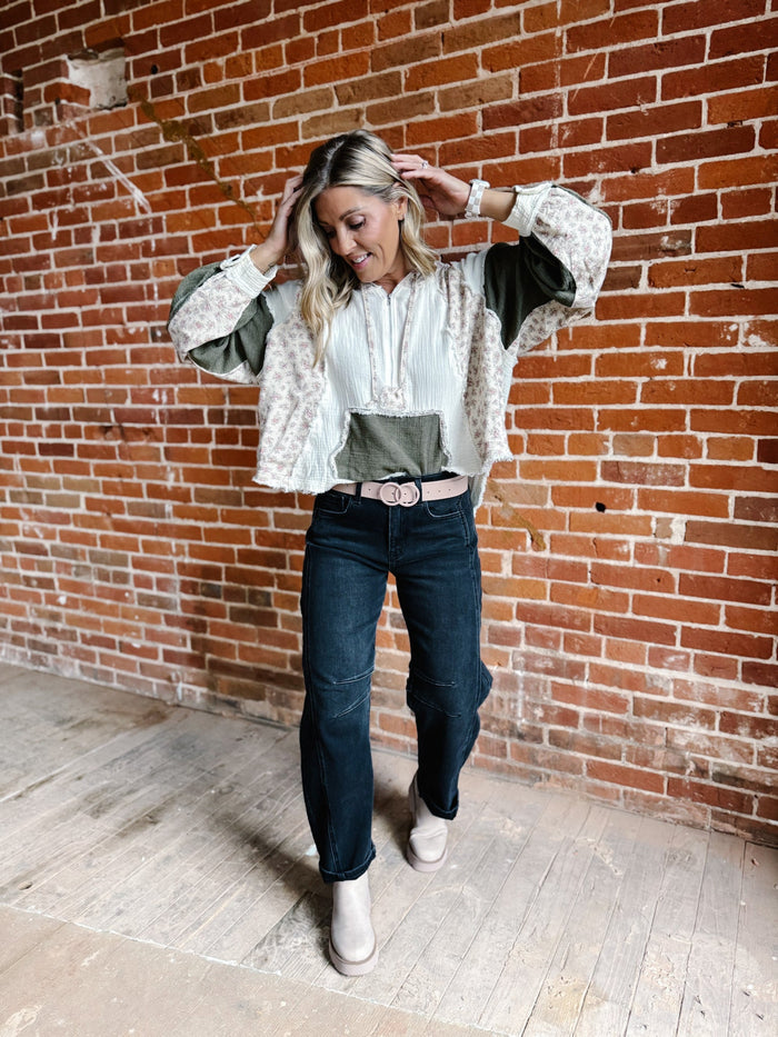 The Olivewood Patchwork Hoodie, Natural