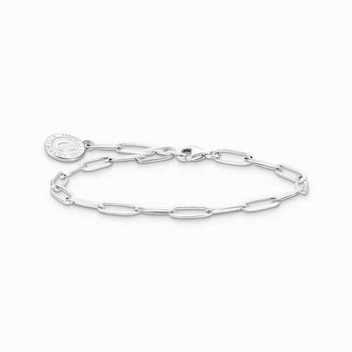 Thomas Sabo Charm-Armband mit schimmernden, weißem Kaltemaille Silber – X0286-007-21-L19