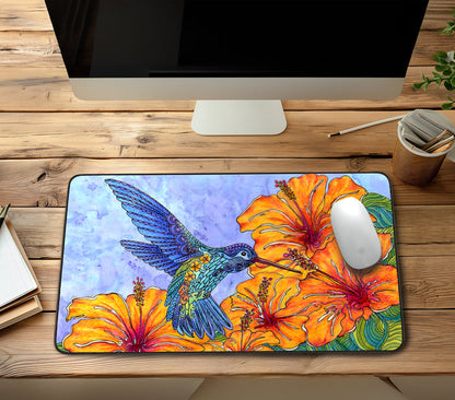 Tropical Hummingbird Desk Mat