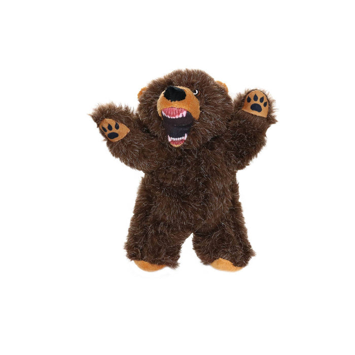 Tuffy Dog Toys - VIP Products - Mighty Jr Angry Animals Bear, Plush, Squeaky Dog Toy - Dog.Dog.Cat.