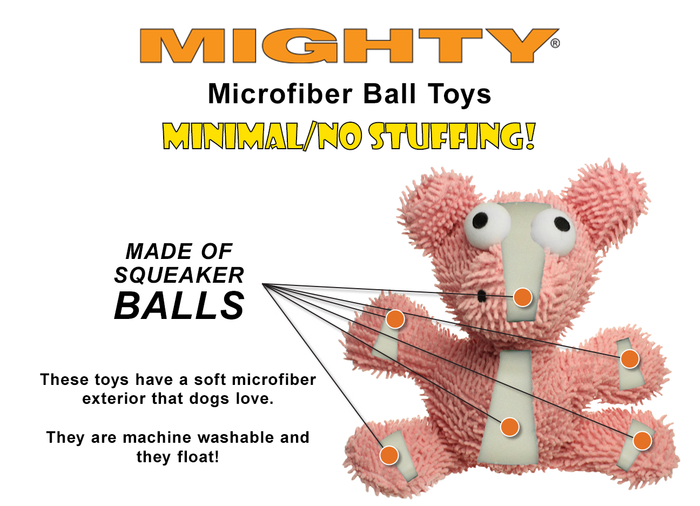 Tuffy Dog Toys - VIP Products - Mighty Jr Microfiber Ball Monkey, Durable, Squeaky Dog Toy - Dog.Dog.Cat.