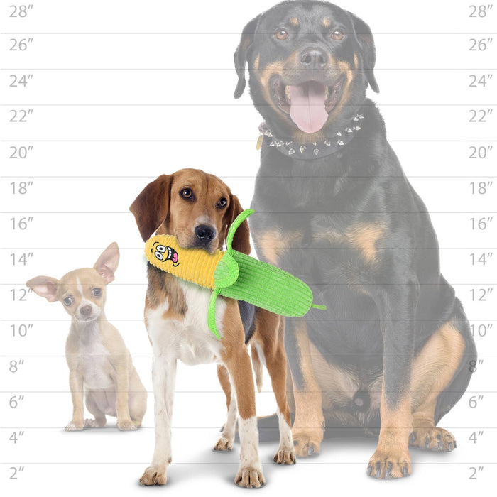 Tuffy Dog Toys - VIP Products - Tuffy Funny Food Corn, Durable, Squeaky Dog Toy 2-in-1 - Dog.Dog.Cat.