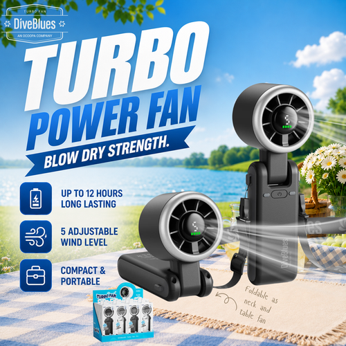 Turbo Handheld Fan - Blow Dryer Level Wind Targeted Airflow