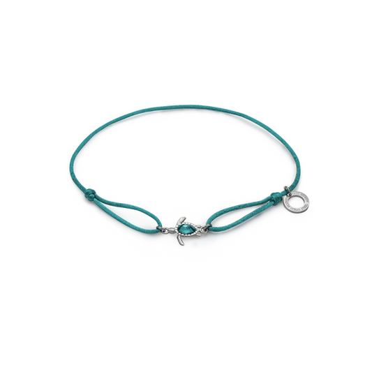 Turtle Armband Aquamarine Silber