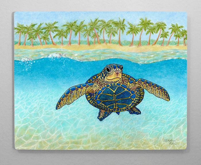 Turtle Paradise Aluminum Wall Art