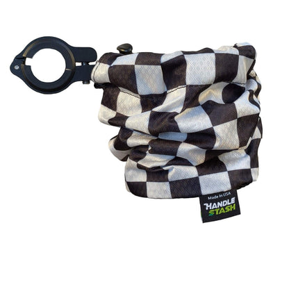 Two Tone Checkered Black and white bike cup holder with alloy clamp