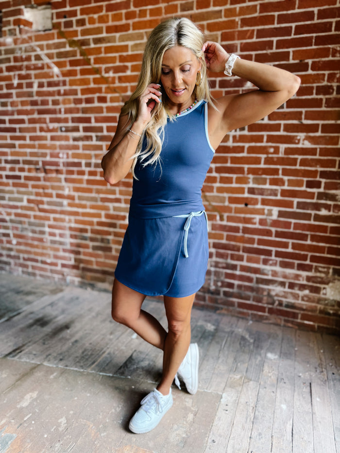 Valley Side Tie Skort by Thread & Supply