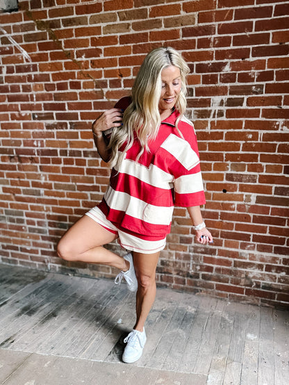 Varsity Weekend Cotton Stripe Set