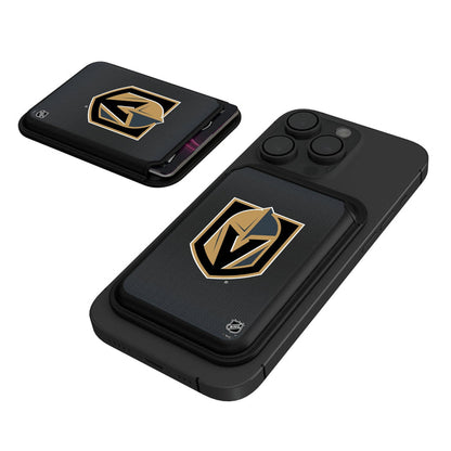 Vegas Golden Knights Linen Black Magnetic Credit Card Wallet - Vegas Team Store