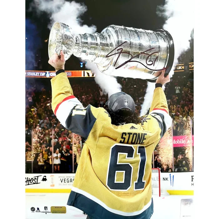 Vegas Golden Knights Mark Stone Autographed Stanley Cup Photo