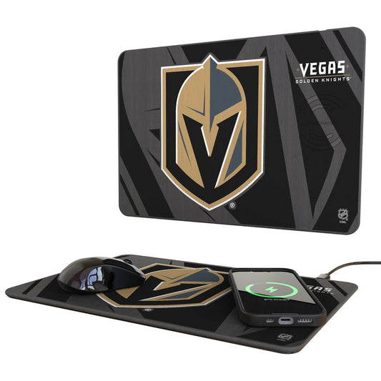 Vegas Golden Knights Monocolor Tilt 15-Watt Wireless Charger and Mouse Pad - Vegas Team Store