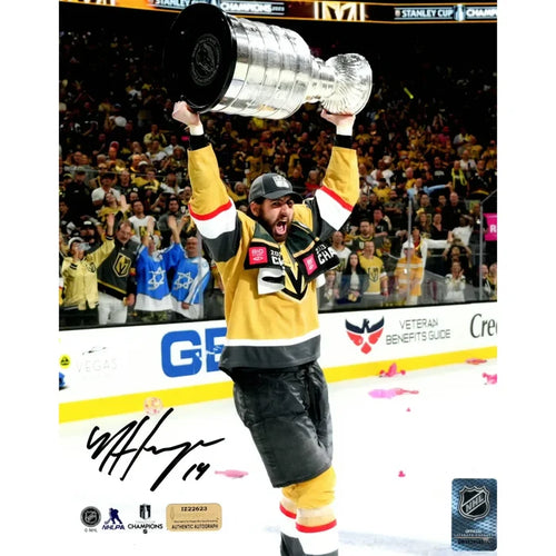 Vegas Golden Knights Nicolas Hague Autographed Stanley Cup Photo