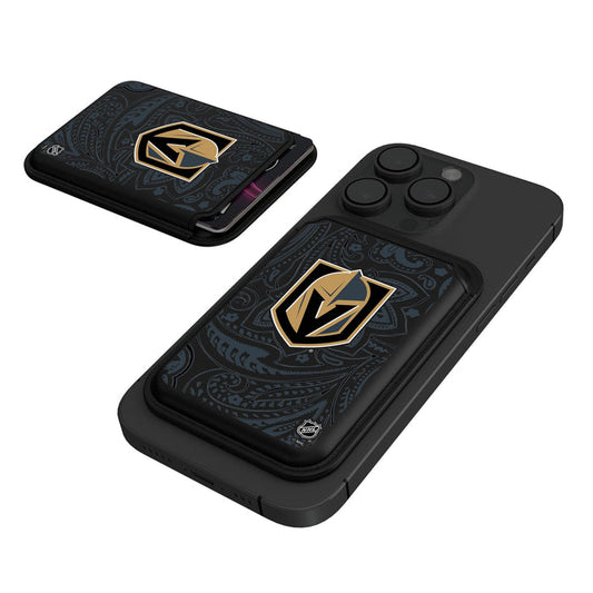 Vegas Golden Knights Paisley Black Magnetic Credit Card Wallet - Vegas Team Store