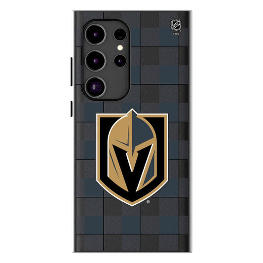 Vegas Golden Knights Plaid MagSafe Compatible Phone Case for Samsung Galaxy - Vegas Team Store