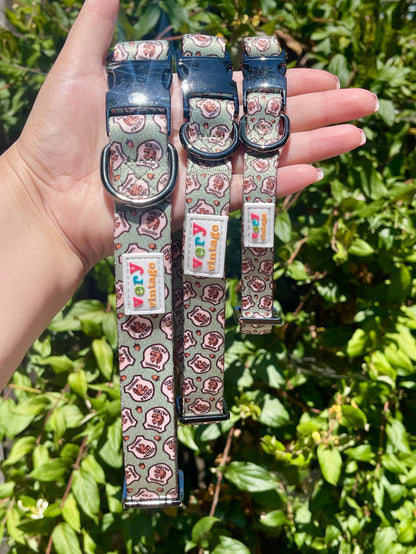 Very Vintage Designs - Squirrel Patrol - Green Squirrel Recycled Collar & Leash - Dog.Dog.Cat.