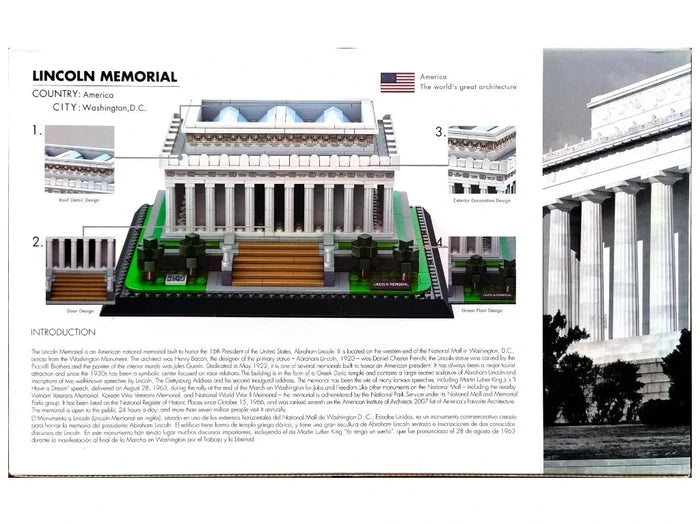 Wange Bricks: MOC Architecture Lincoln Memorial Washington D.C America Building Brick
