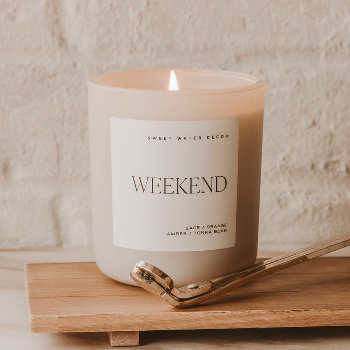 Weekend Soy Candle - Tan Matte Jar - 15 oz - Sweet Water Decor - Candles