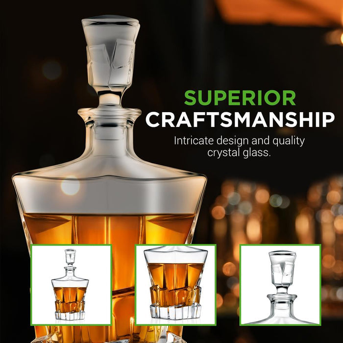 Whiskey Decanter, Enhances Taste, Crystal Glass, 750ml Capacity
