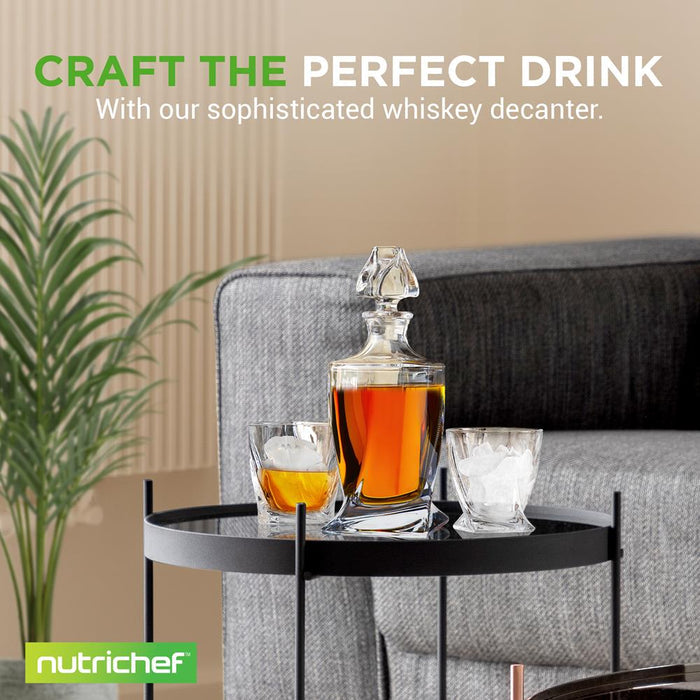 Whiskey Decanter Set - Enhances Flavor - Crystal Glass - Clear