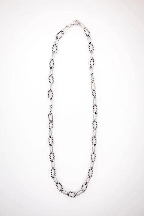 Twisted Rope Paperclip Chain NecklaceSilver18"