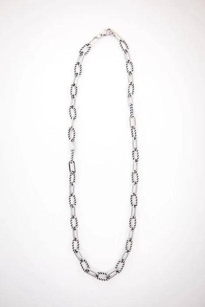 Twisted Rope Paperclip Chain NecklaceSilver18"