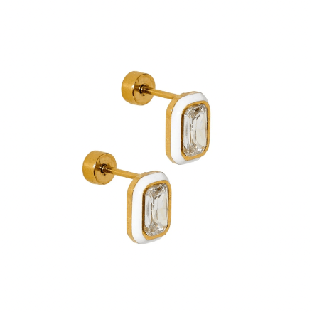 Linny & Co. Whitney White Marshmallow Screwback Stud Earrings
