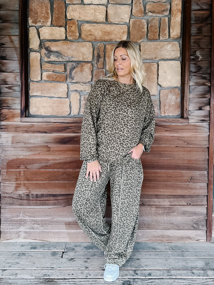 Wild About Comfort Leopard French Terry Sweatshirt