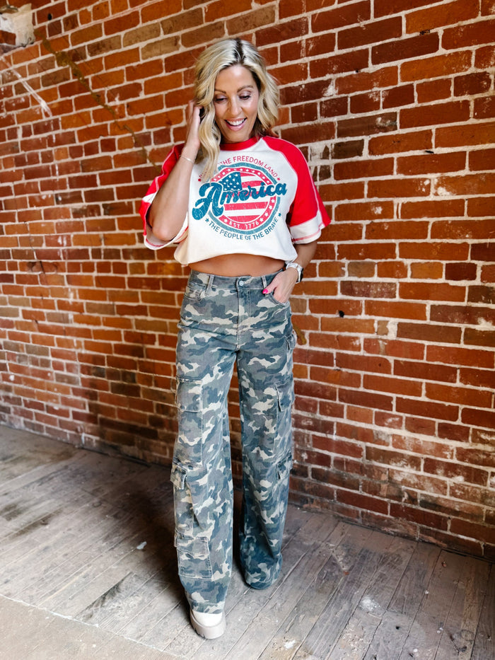 Wild Utility Camo Cargo Denim
