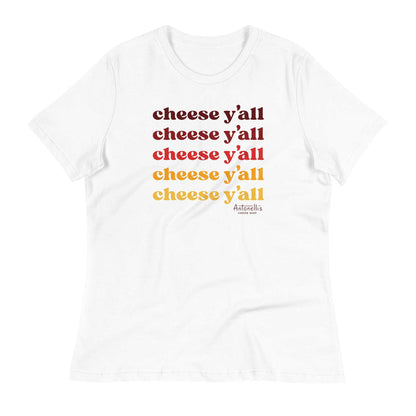 Women's Cheese Y'all Relaxed T-Shirt, soft cotton, relaxed fit, graphic design, casual wear.